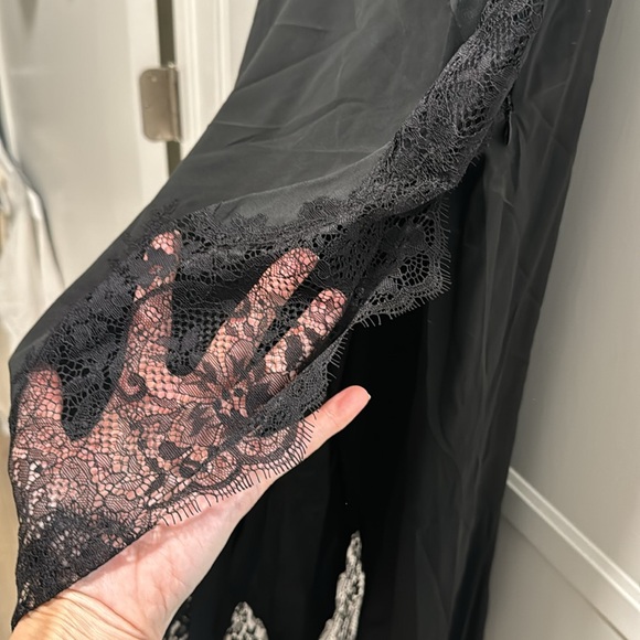 NWT Lake Studio thin strap black silk w/ lace trim  dress size 6-8 Ukraine 44 - Picture 6 of 8